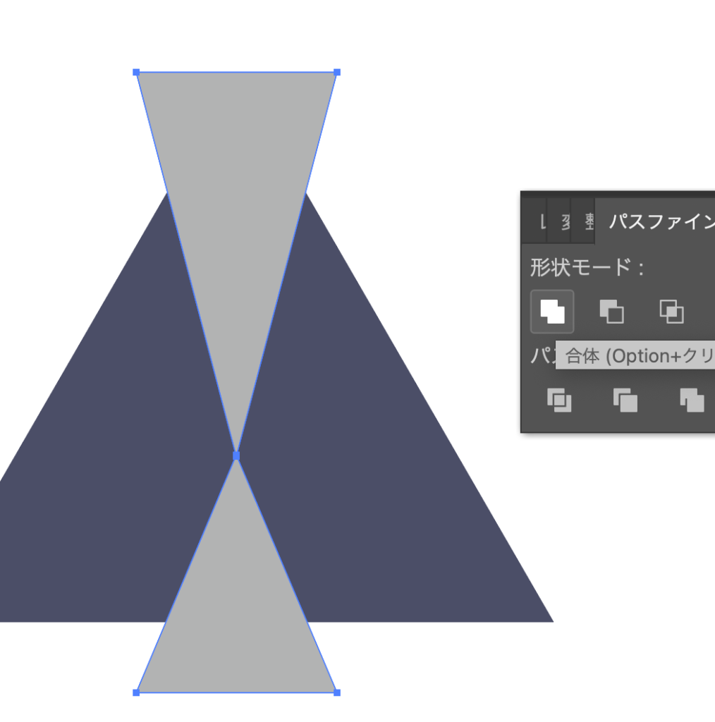 イラレ ロゴづくりの基礎練習 3つの三角形でオブジェクト作成 ささきや商店